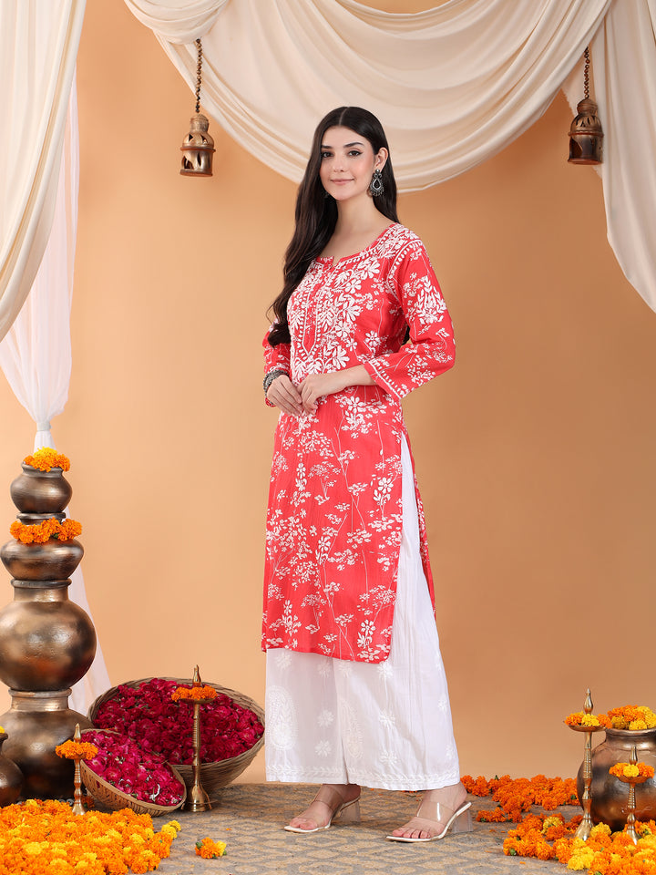 Zainab Chikankari Mulmul Straight Kurta