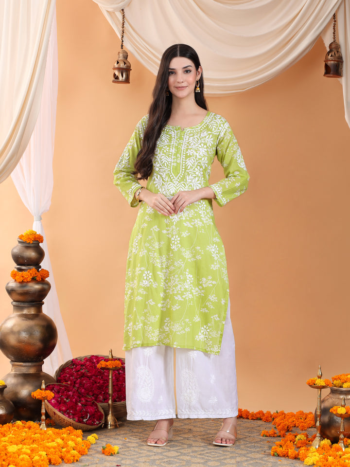 Zainab Chikankari Mulmul Straight Kurta