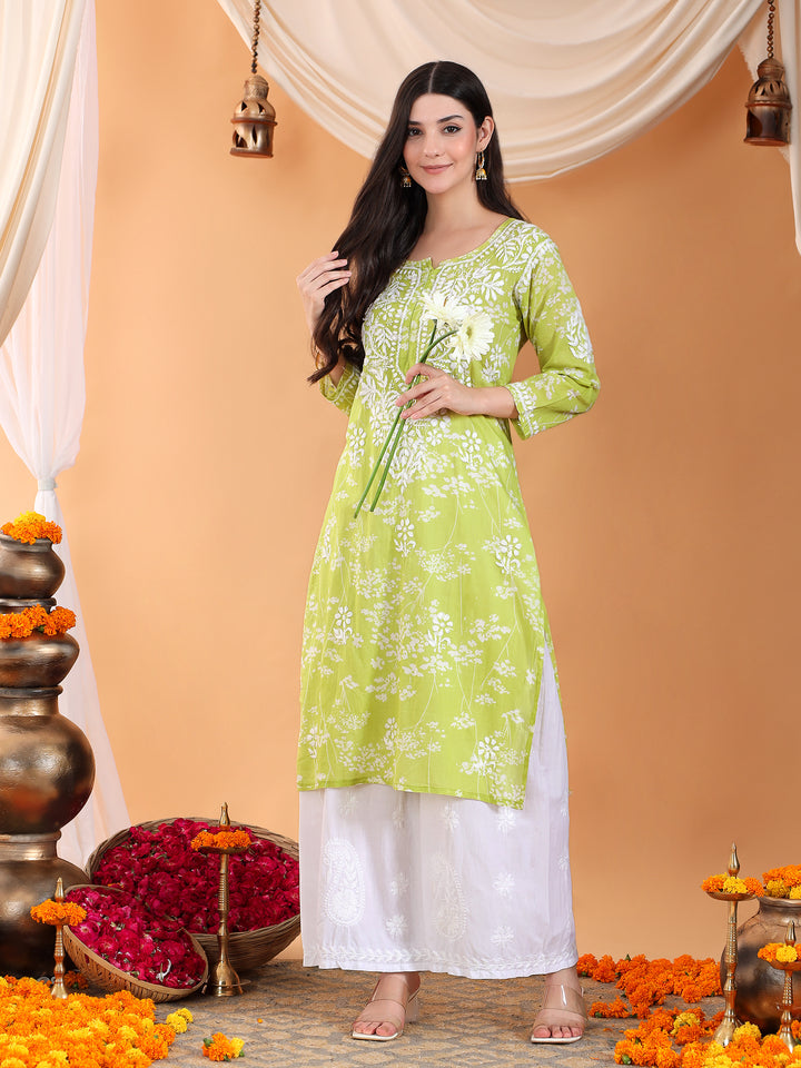 Zainab Chikankari Mulmul Straight Kurta