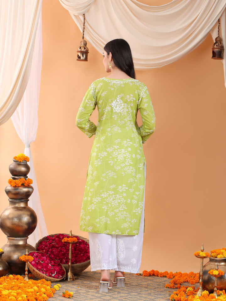 Zainab Chikankari Mulmul Straight Kurta