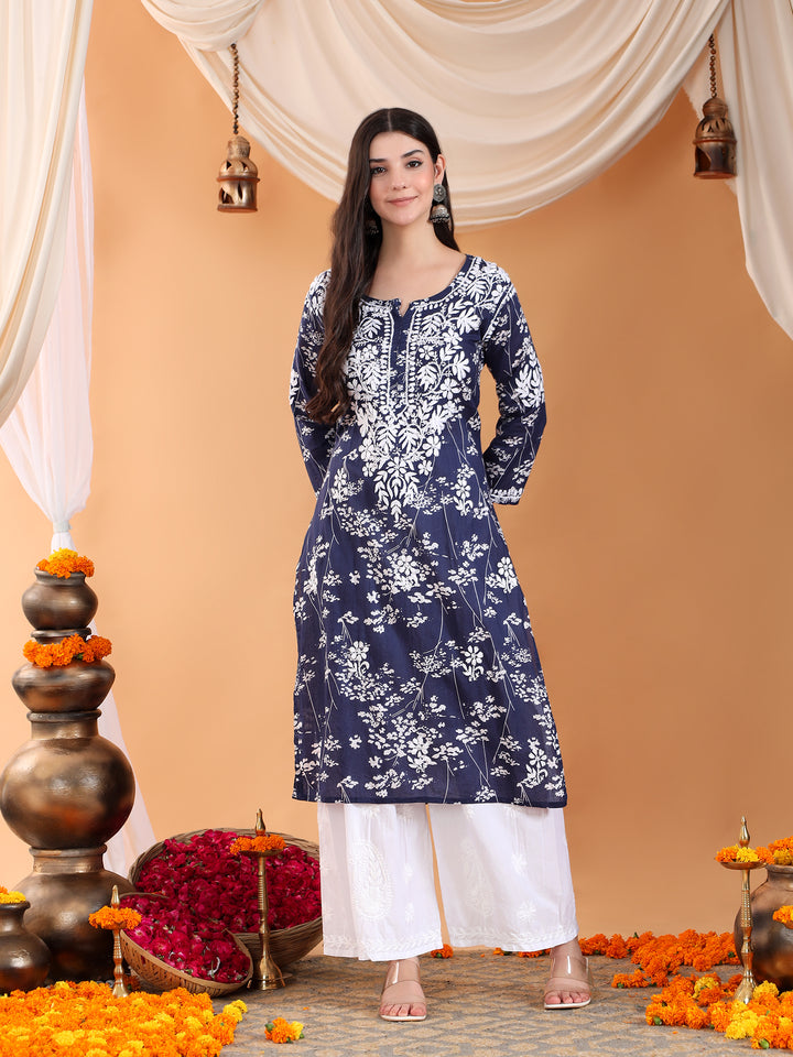 Zainab Chikankari Mulmul Straight Kurta