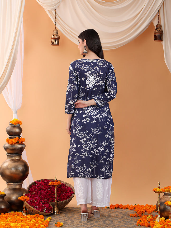 Zainab Chikankari Mulmul Straight Kurta