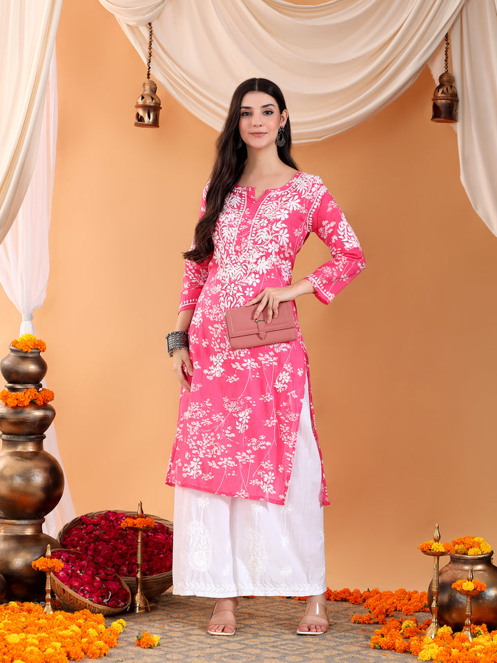 Zainab Chikankari Mulmul Straight Kurta