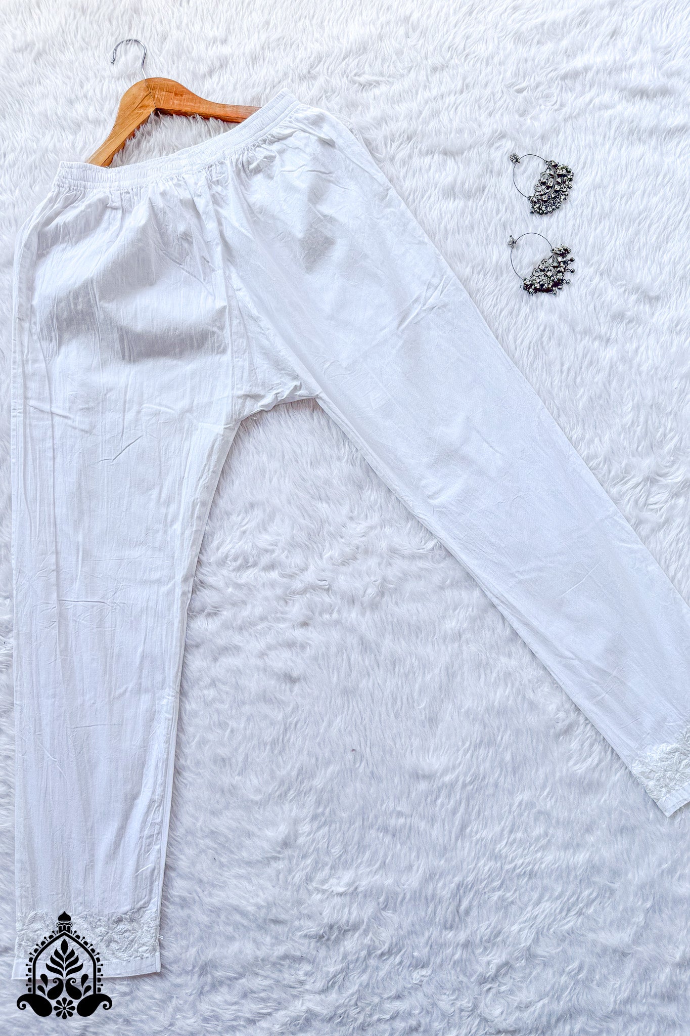 Zara Chikankari Lycra Stretchable Pant | Poshak Chikan Studio